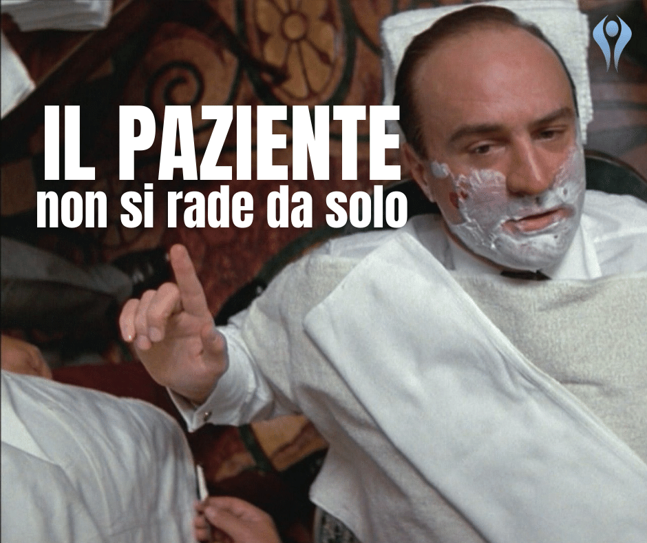 Il paziente dopo un ictus ancora non si fa la barba da solo?