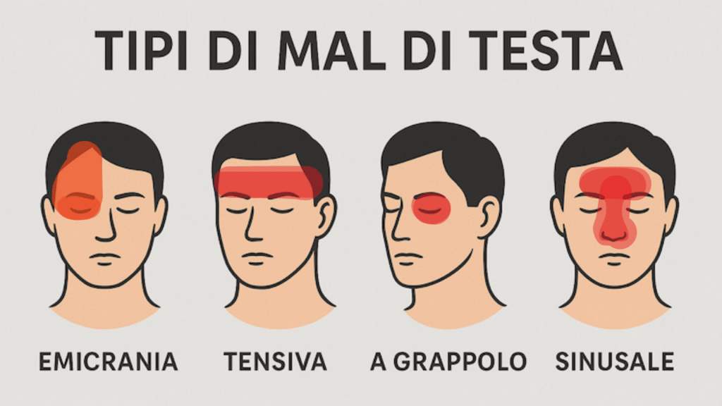 i diversi tipi di emicrania e mal di testa